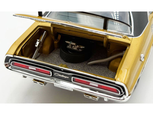 1971 Dodge Challenger R/T GY8 Gold Metallic with Black Stripes and Black Vinyl Top Limited Edition to 360 pieces Worldwide 1/18 Diecast Model Car by ACME