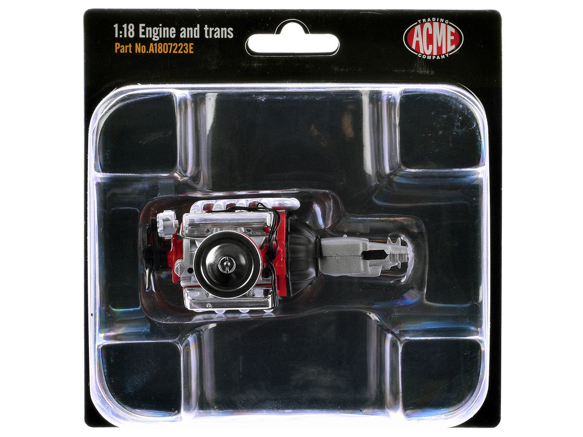 Small Block 350 Engine and Transmission Replica from "1967 Chevrolet K-10 Pickup Truck" 1/18 Model by ACME