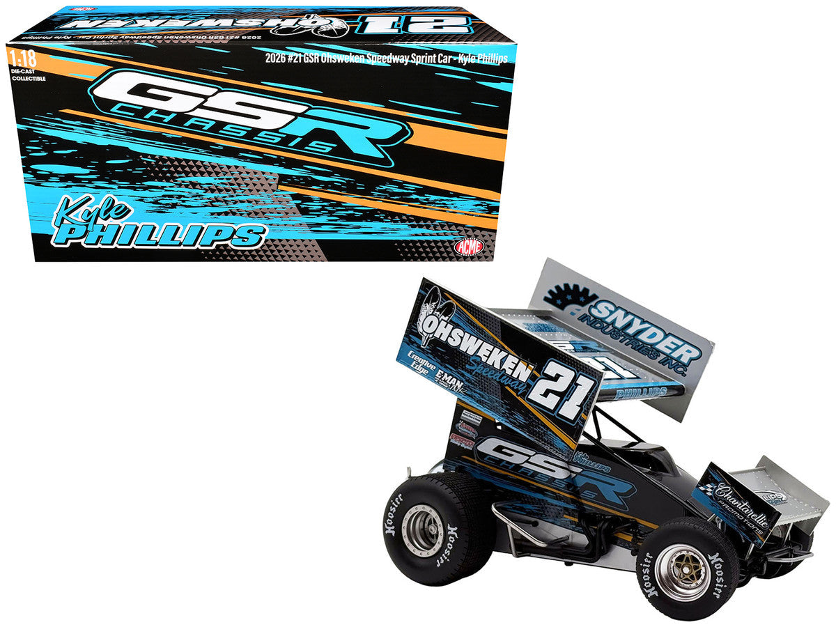 Winged Sprint Car #21 Kyle Phillips "GSR Chassis - Ohsweken Speedway" (2026) 1/18 Diecast Model Car by ACME