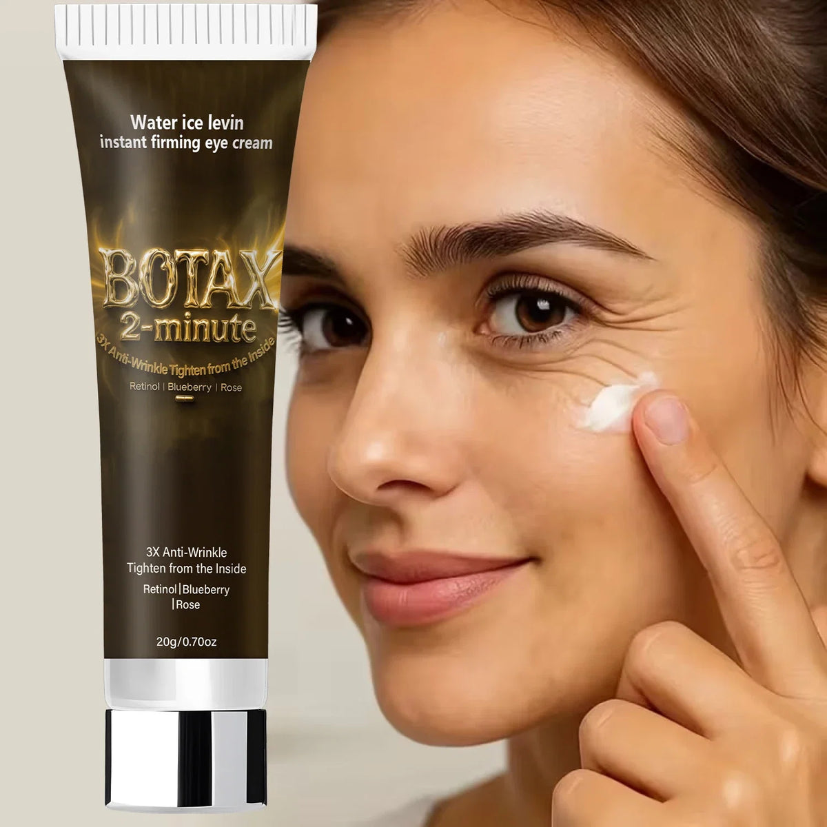 Instant Firming Eye Cream with Retinol & Hyaluronic Acid, 3X Anti-Wrinkle, Tightens from Inside, Blueberry & Rose Extract.