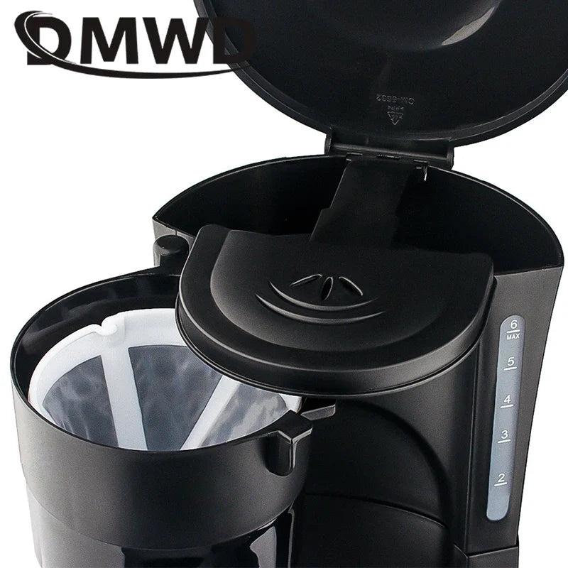 110V Automatic Electric Espresso Coffee Maker Cafe Drip American Latte Coffee Brewing Machine Household Mini Glass Boiler Teapot
