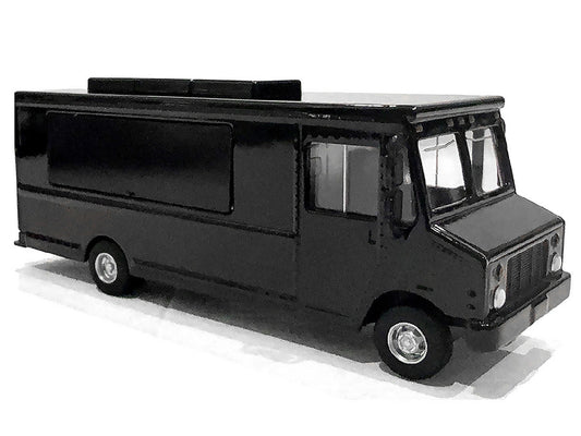 Food Truck Plain Black 1/64 Diecast Model by American Diorama