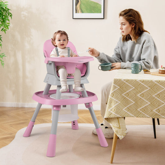 16-in-1 Baby High Chair with Activity Center and Booster Seat for Babies and Toddlers-Pink - Color: Pink