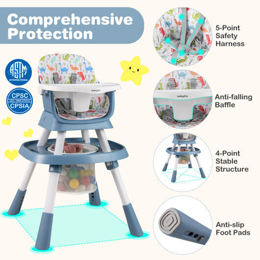 16-in-1 Baby High Chair with Activity Center and Booster Seat for Babies and Toddlers-Grey