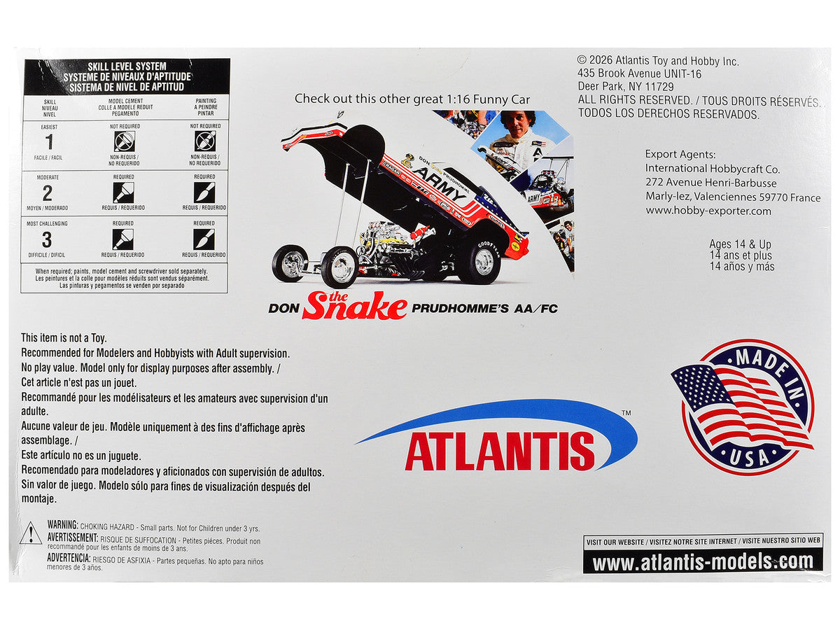 Skill 3 Model Kit Rich Guasco's "Pure Hell" Funny Car 1/16 Scale Model by Atlantis