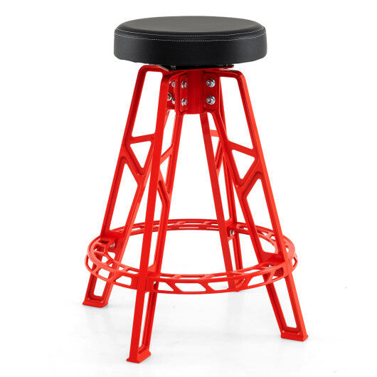 Heavy-Duty Aluminum Garage Bar Chair with 360? Swiveling Seat-Red