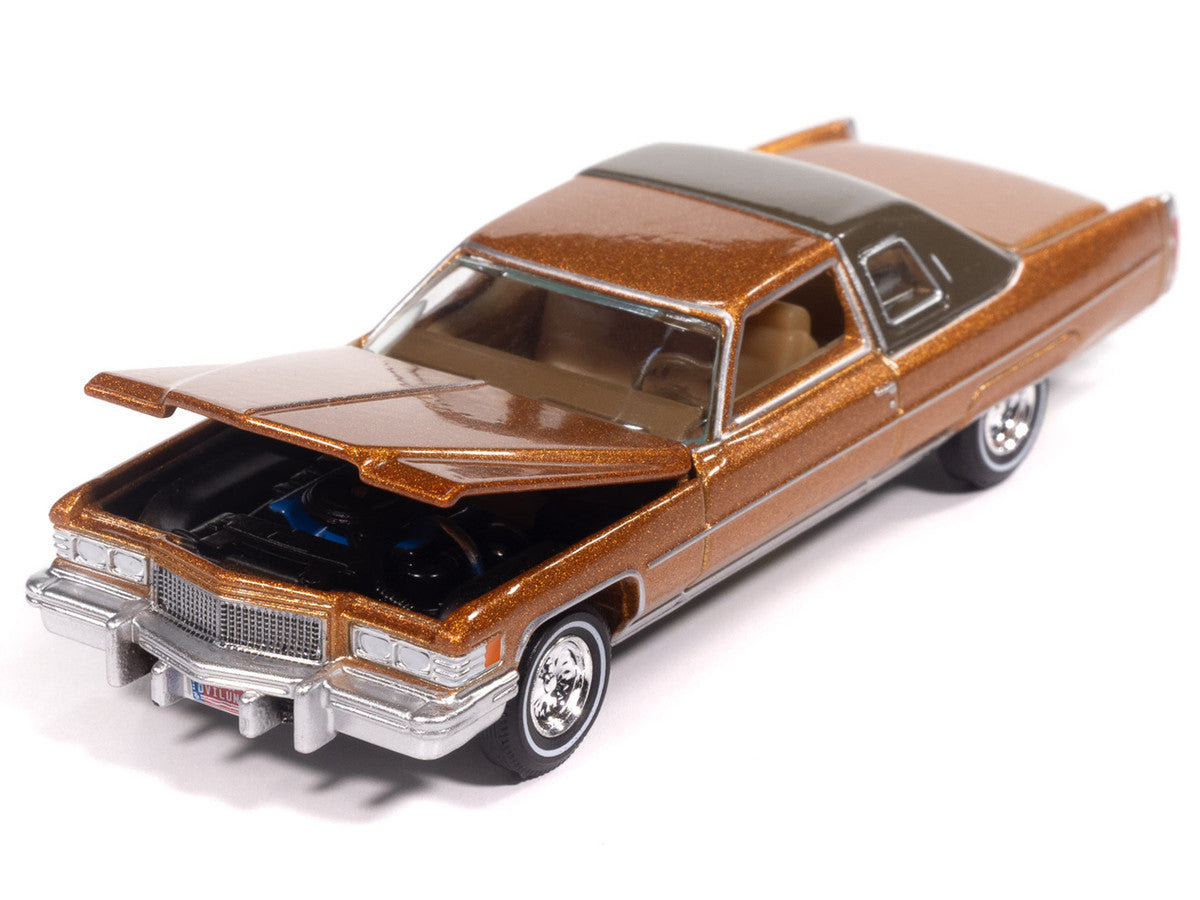 1976 Cadillac Coupe DeVille Amberlite Firemist Metallic "Luxury Cruisers" Series 1/64 Diecast Model Car by Auto World