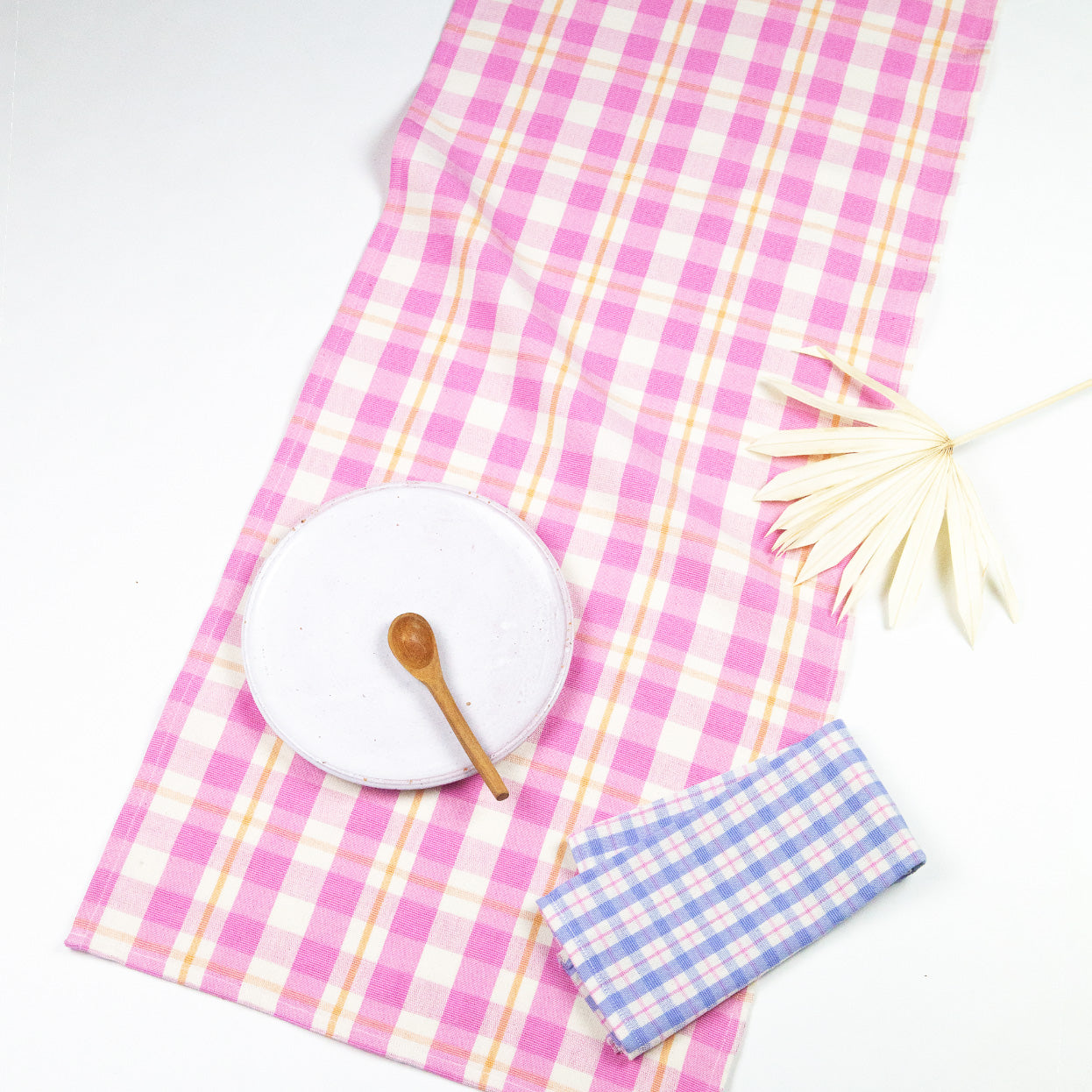 Abigail Plaid Runner in Bubblegum and Peach