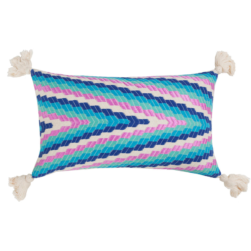 Made to order: Almolonga Zig Zag Pillow - Blue Multi