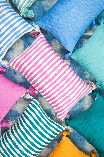 Antigua Pillow - Jade Stripe
