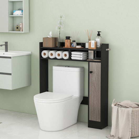 Bathroom Over the Toilet Floor Storage Organizer with Adjustable Shelves-White