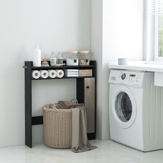 Bathroom Over the Toilet Floor Storage Organizer with Adjustable Shelves-White