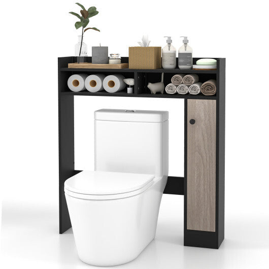Bathroom Over the Toilet Floor Storage Organizer with Adjustable Shelves-White