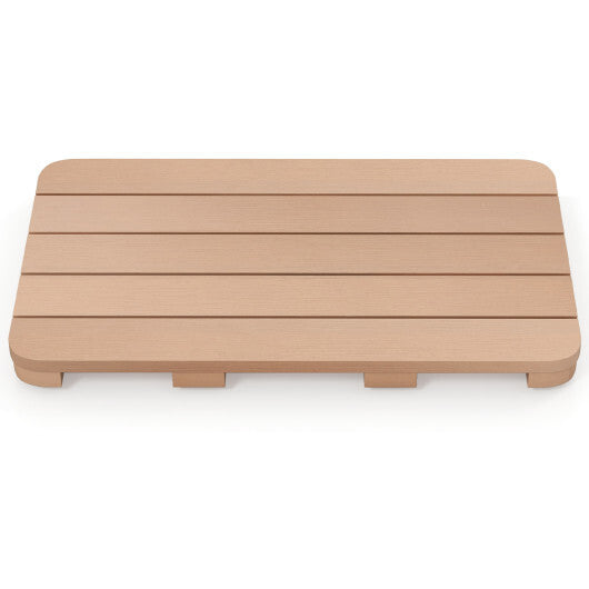 Waterproof HIPS Spa Shower Mat for Bathroom with Non Slip Foot Pads-White