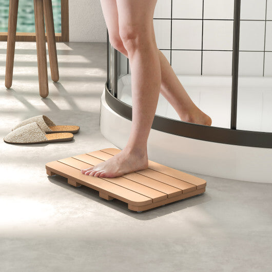 Waterproof HIPS Spa Shower Mat for Bathroom with Non Slip Foot Pads-White