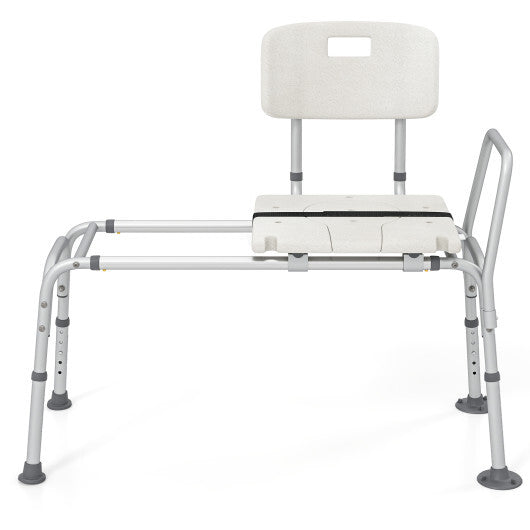 Sliding Tub Transfer Bench with Extra-Wide Seat for Elderly and Disabled