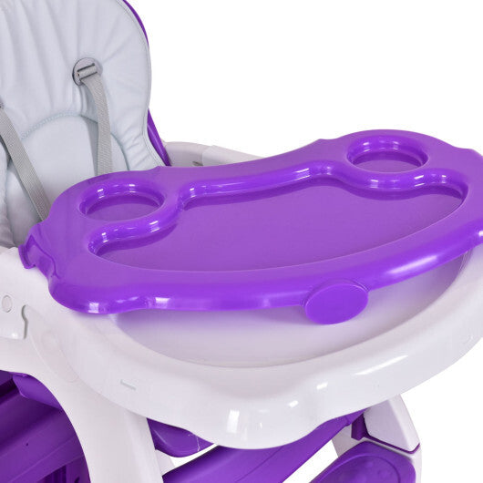 3 in 1 Infant Table and Chair Set Baby High Chair-Blue