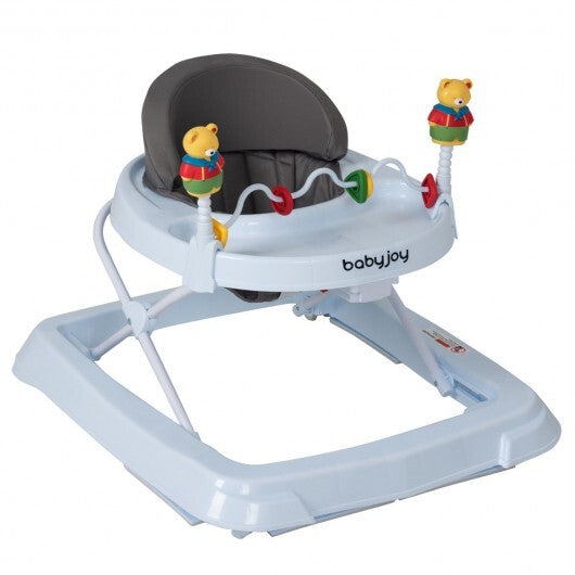 Adjustable Height Removable Folding Portable Baby Walker-Blue