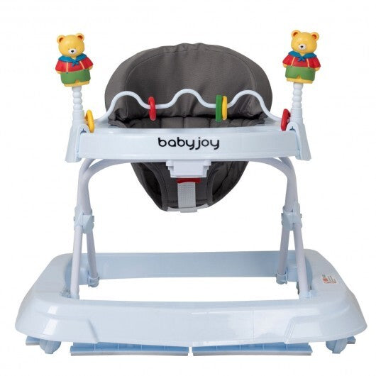 Adjustable Height Removable Folding Portable Baby Walker-Blue