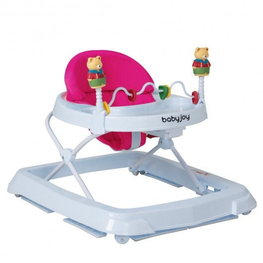 Adjustable Height Removable Folding Portable Baby Walker-Blue
