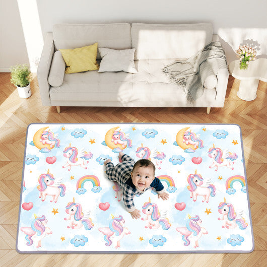 One-Piece Reversible Roll Up Soft Foam Activity Mat for Toddlers