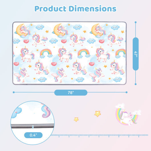 One-Piece Reversible Roll Up Soft Foam Activity Mat for Toddlers