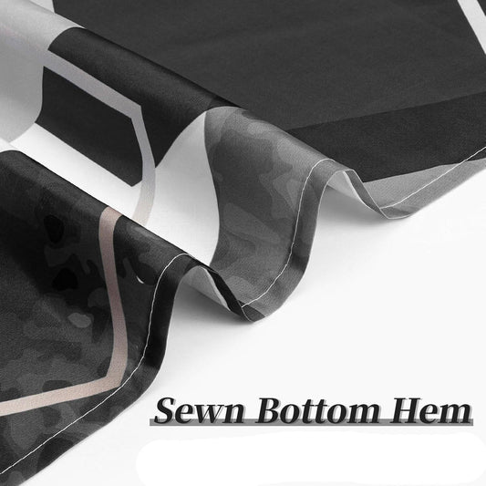 72"W x 78"H Black White Hexagonal Pattern Polyester Shower Curtain