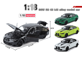 BMW M3 CS LCI Black Metallic with Matt Black Top 1/18 Diecast Model Car by Heimanba