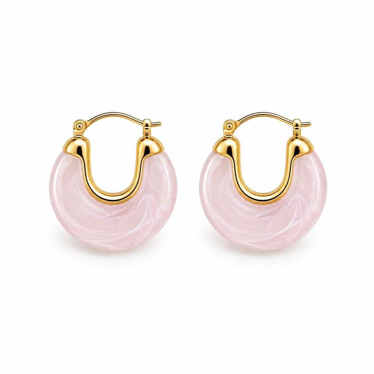 Marbled Resin Chunky Hoop Earrings