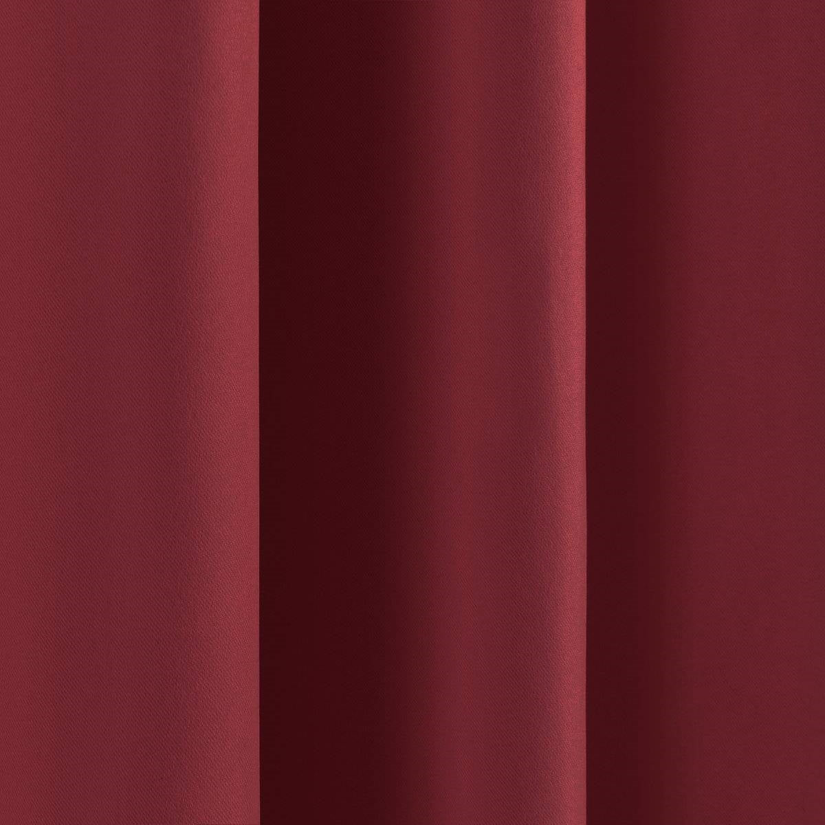 52 x 96 inch Solid Burgundy Red Thermal Blackout Curtain Panels - Set of 2