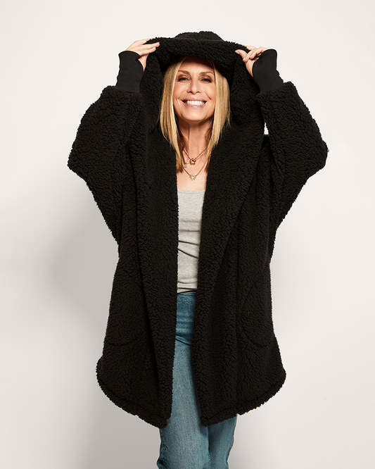 The Warrior Effect™ by Jill Martin Bedazzled Logo Sherpa Lounger Jacket