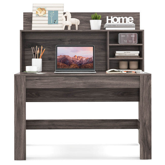 48 Inch Writing Computer Desk with Anti-Tipping Kits and Cable Management Hole-White