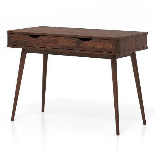43.5 Inch Computer Desk with 2 Drawers for Small Spaces-White
