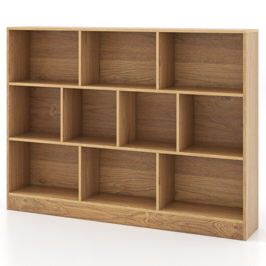 41 inches Wooden Toy Storage Organizer with 10 Cubes for Classroom Daycare Nursery Kindergarten-White