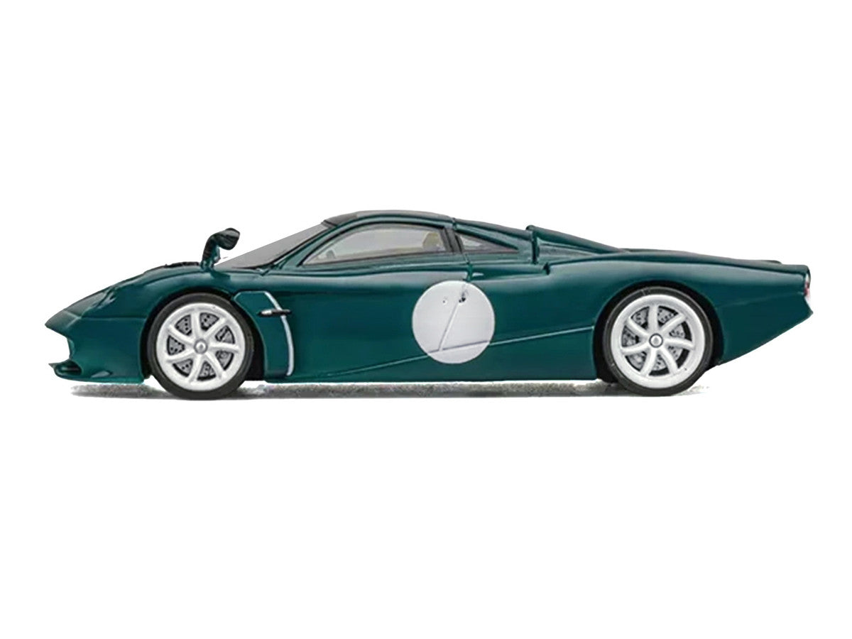 Pagani Huayra Codalunga Green with Sunroof and Extra Wheels 1/64 Diecast Model Car by CM Model
