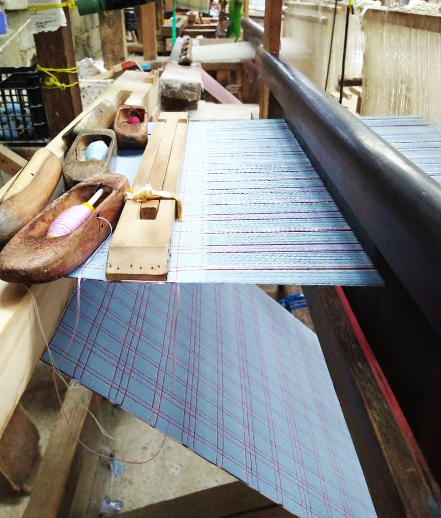 Chiapas Plaid Light Blue Kitchen Towel