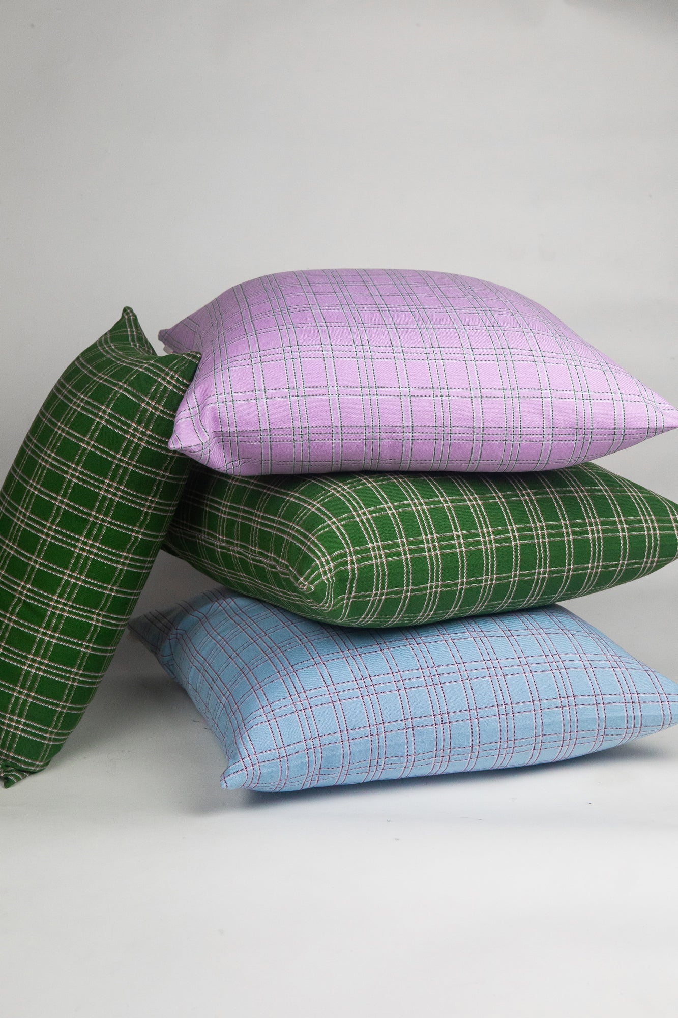 Chiapas Plaid Light Blue Pillow 20" x 20"