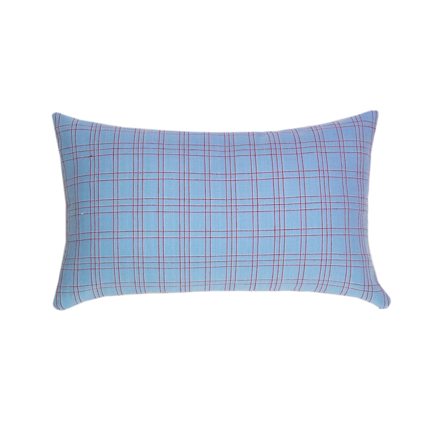 Chiapas Plaid Light Blue Pillow 12" x 20"