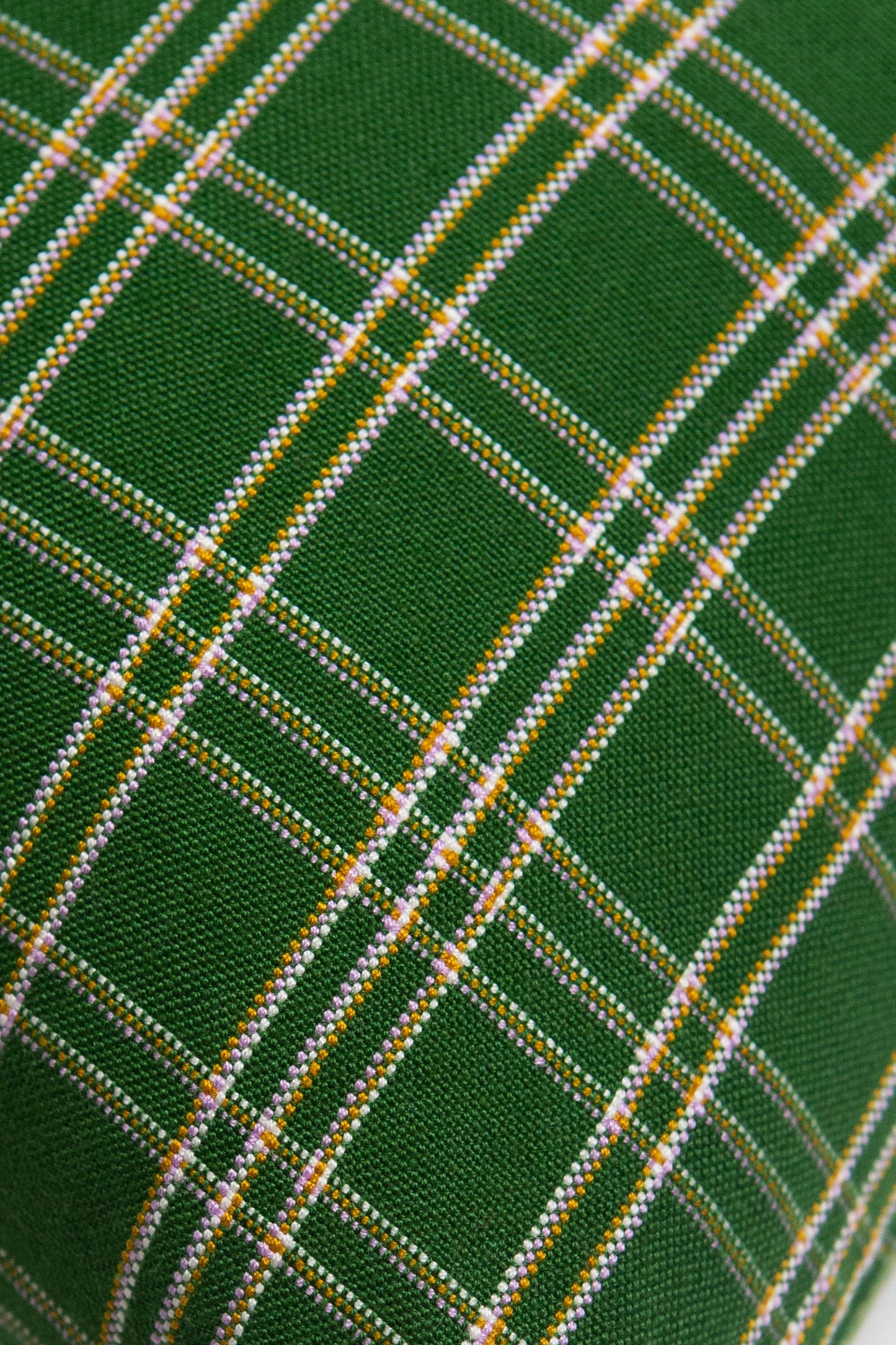 Chiapas Plaid Forest Green Pillow 12" x 20"