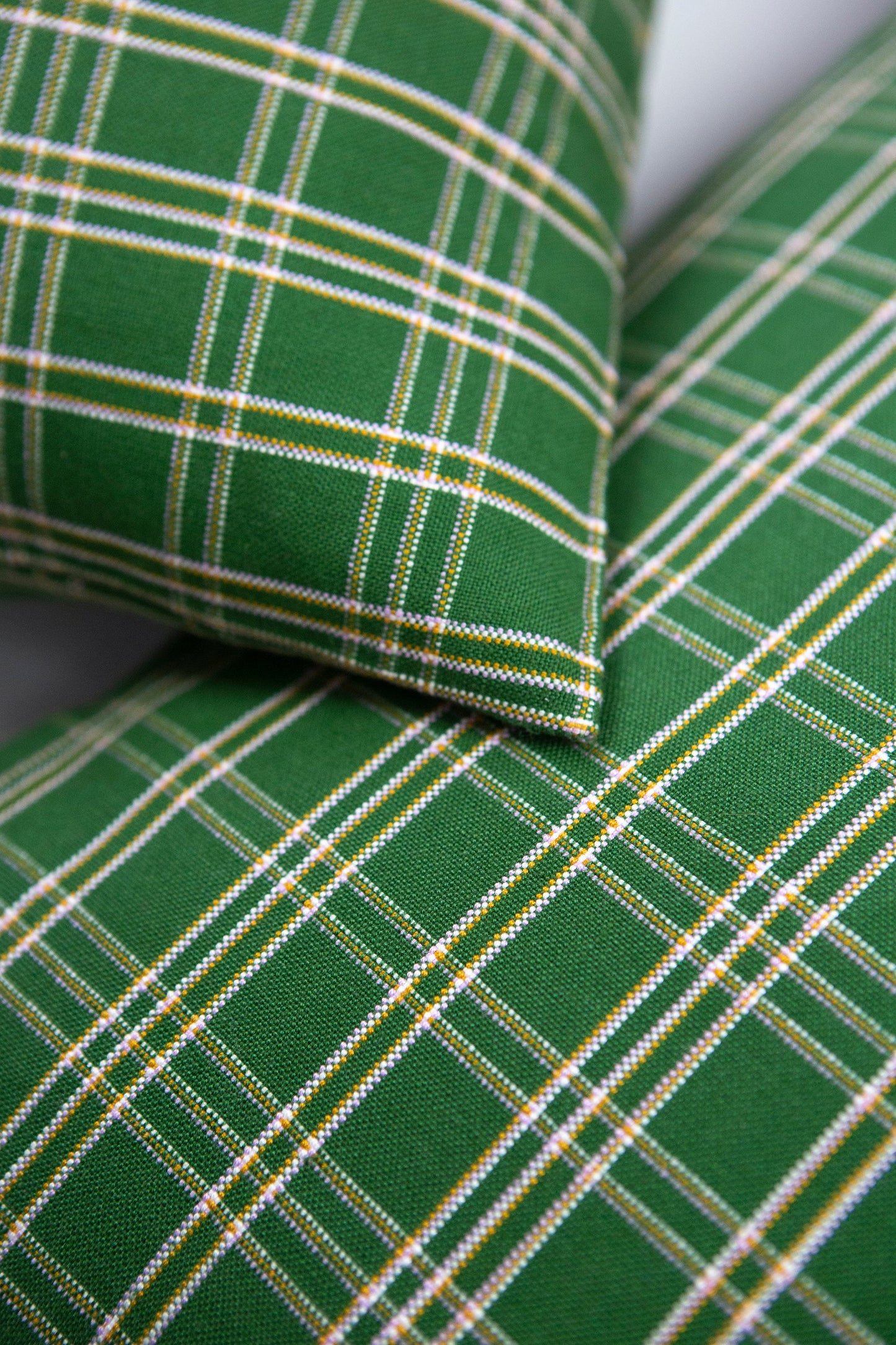 Chiapas Plaid Forest Green Pillow 12" x 20"