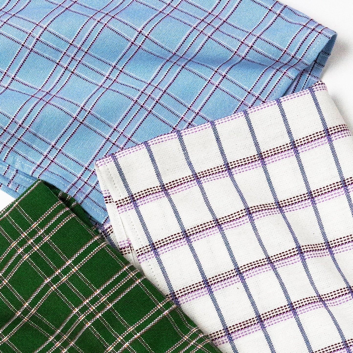 Chiapas Plaid Light Blue Table Runner