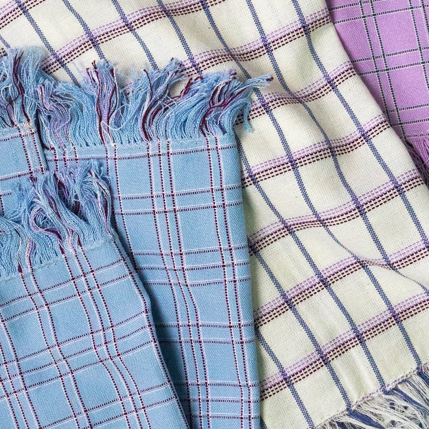 Chiapas Plaid Light Blue Kitchen Towel