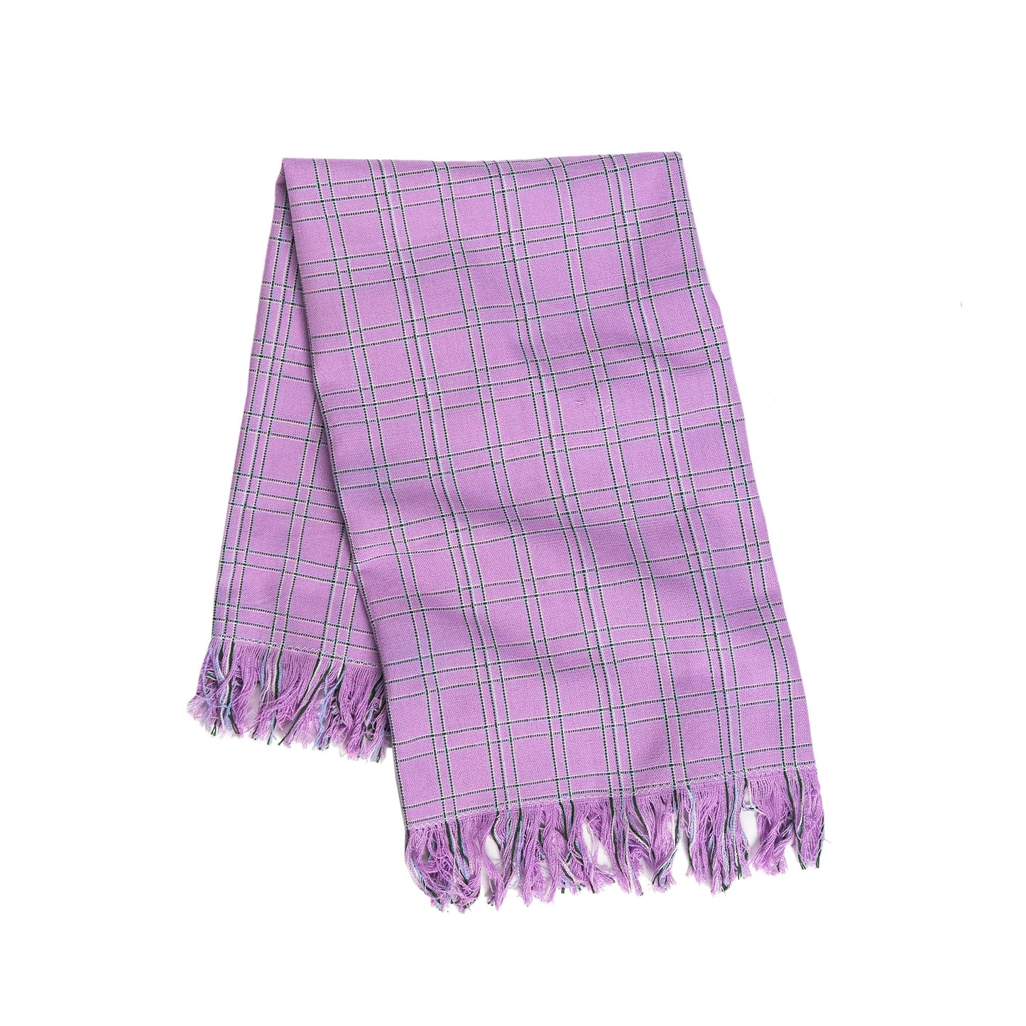 Chiapas Plaid Lilac Kitchen Towel