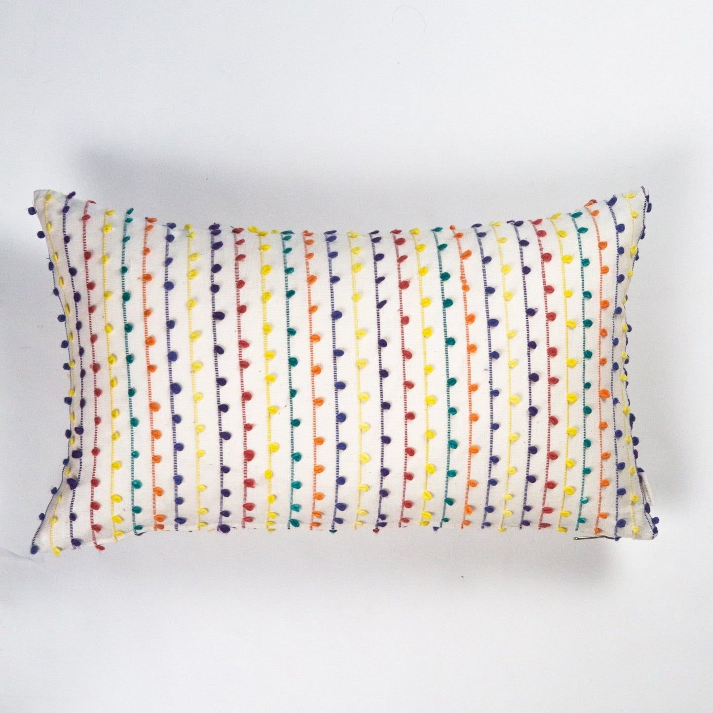 Vintage Rainbow Nubby Pillow - 12" x 20"