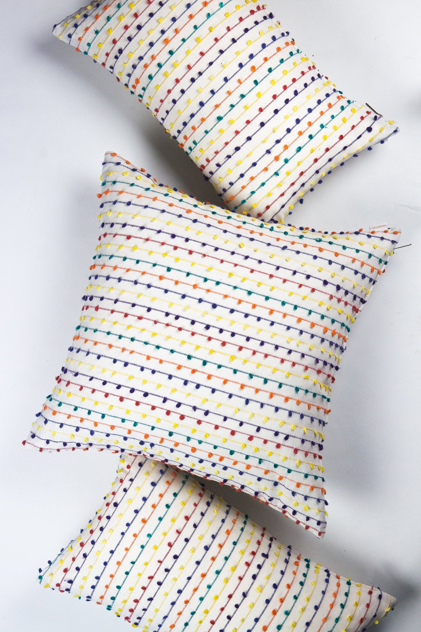 Vintage Rainbow Nubby Pillow - 12" x 20"