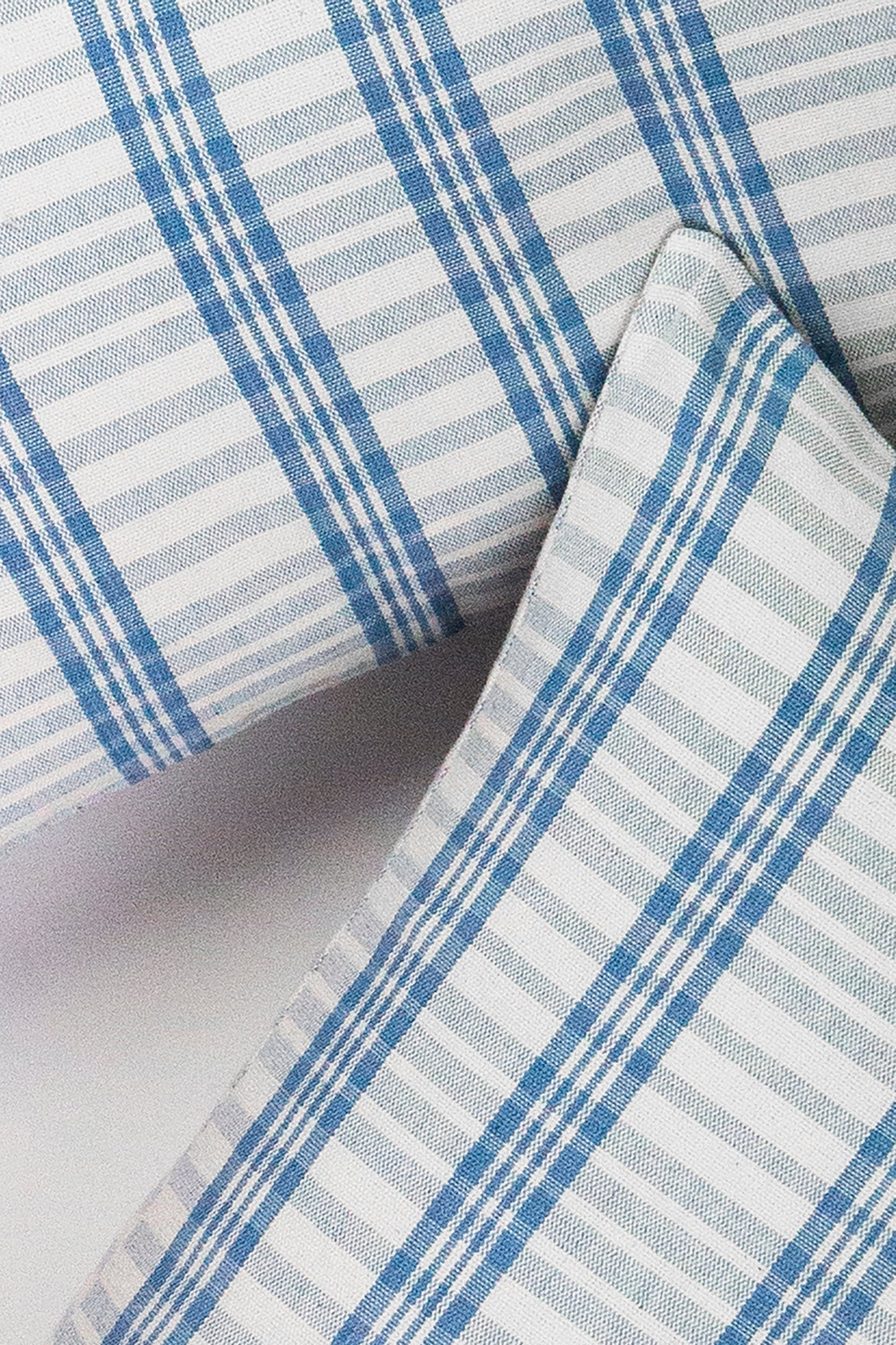 Coco Plaid Pillow in Natural Indigo - 20" x 20"