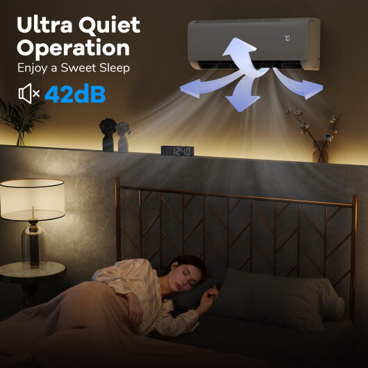 Ultra-Quiet Inverter Mini Split AC: 22 SEER2/R32 Eco Refrigerant  Sleep Mode