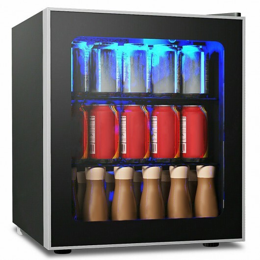 60 Can Beverage Mini  Refrigerator with Glass Door
