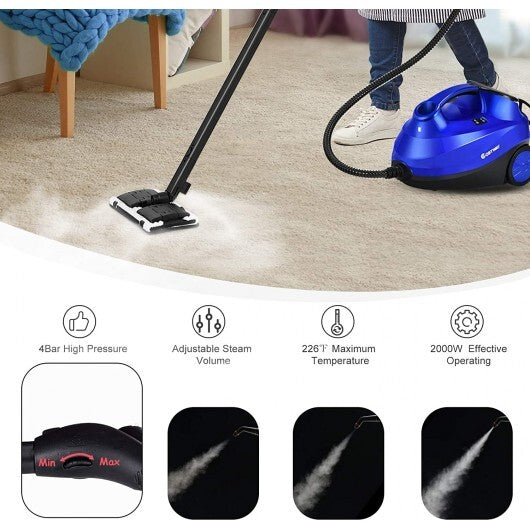 2000W Heavy Duty Multi-purpose Steam Cleaner Mop with Detachable Handheld Unit-Red