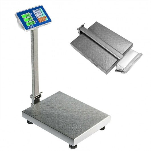 660 lbs Weight Platform Scale Digital Floor Folding Scale - Color: Silver